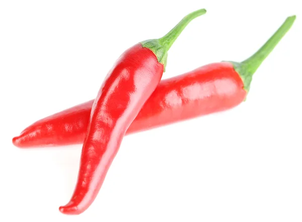 Piments rouges isolés sur blanc — Photo