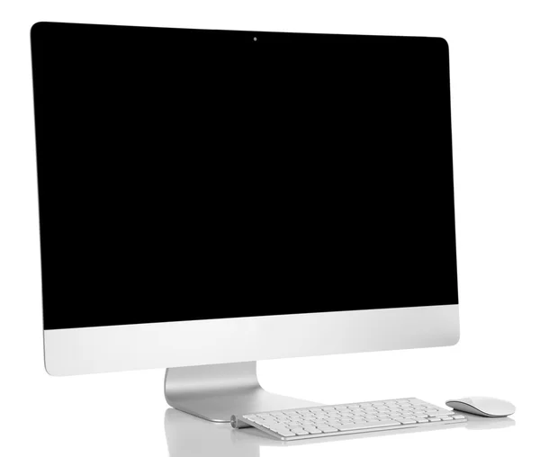 Nouvel ordinateur moderne, isolé sur blanc — Photo