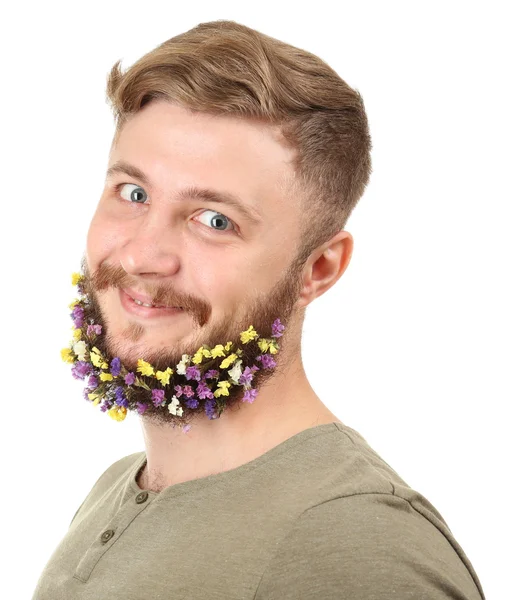 Retrato de un hombre guapo con barba — Foto de Stock