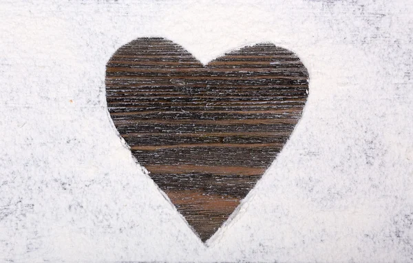 Rysunek serce wykonane z cukru w proszku — Zdjęcie stockowe