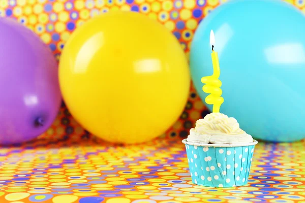 Delicious birthday cupcake — Stock Photo, Image