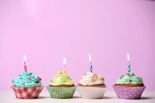 Delicious birthday cupcakes — Stock Photo, Image