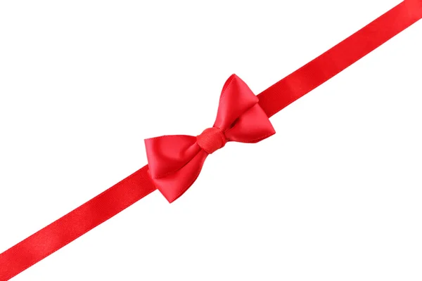Red ribbon and bow isolated on white — Stock Photo, Image