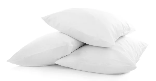 Białe poduszki na białym tle — Zdjęcie stockowe