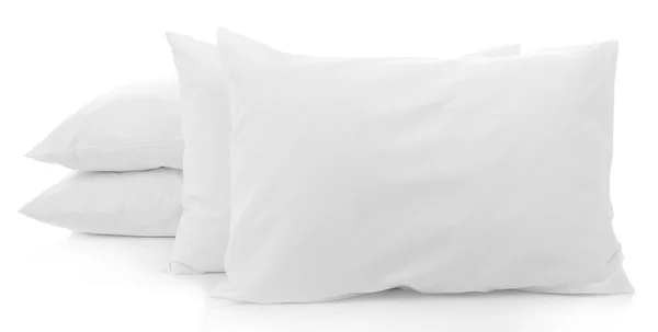 Λευκό μαξιλάρια που απομονώνονται σε λευκό — Φωτογραφία Αρχείου