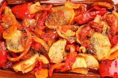 Tablo, sebze yahni yakın çekim