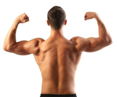 beyaz izole kas genç adam