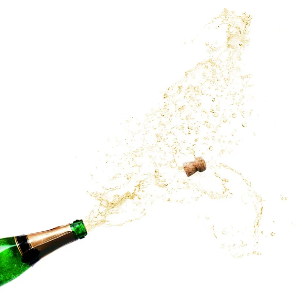 Champagne splashes isolated on white — Stock Photo, Image