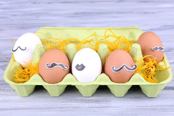 Eggs in egg tray — Stock Photo, Image