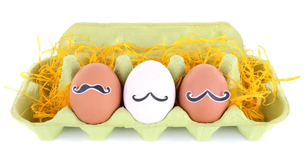 Huevos en bandeja de huevo — Foto de Stock
