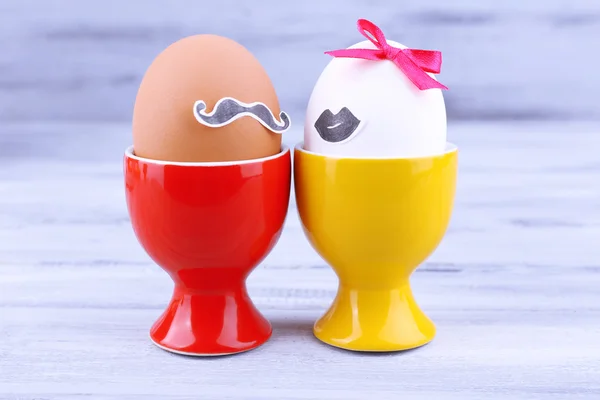 Jaja w kubeczkach jajko — Zdjęcie stockowe
