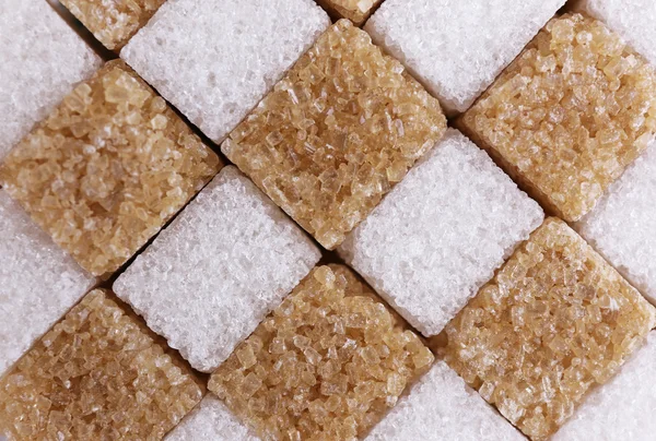 Brown and white refined sugar — Stock Photo, Image