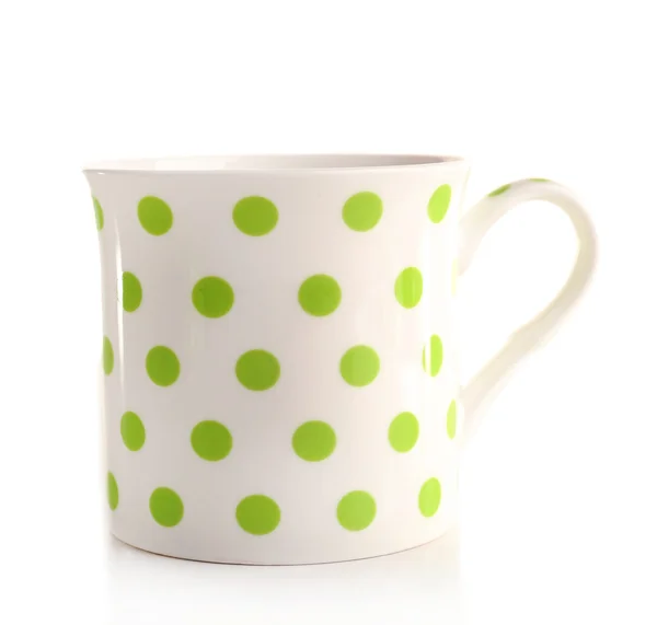 Tasse à pois isolée sur blanc — Photo