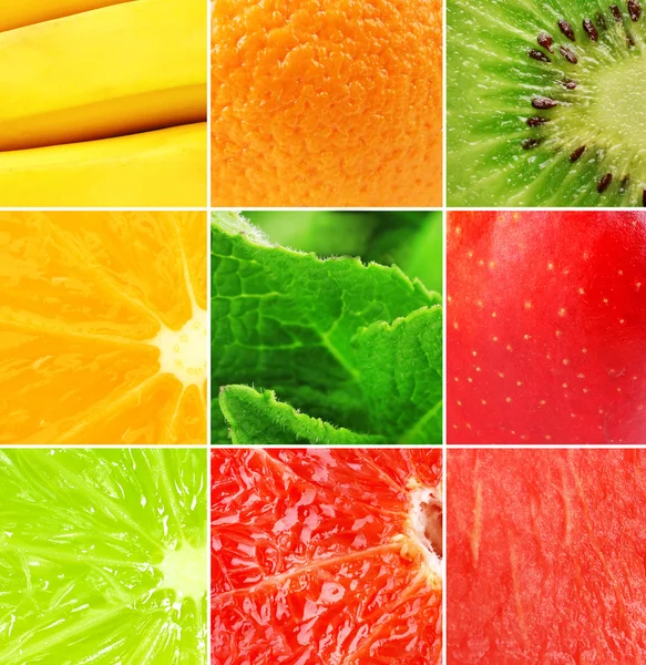 Healthy fruit collage — Stock Photo, Image