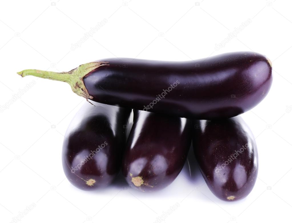 Aubergines isolated on white