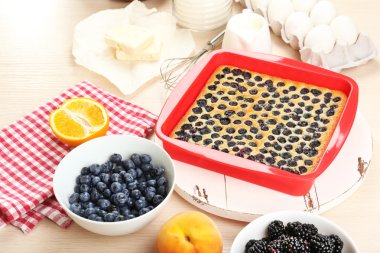 lezzetli pasta ve malzemeler için tablo mutfak pişirme 