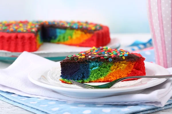 Leckerer Regenbogenkuchen — Stockfoto