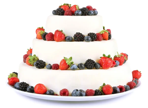 Hochzeitstorte mit Beeren — Stockfoto