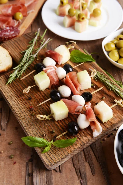 Melão delicioso com prosciutto — Fotografia de Stock