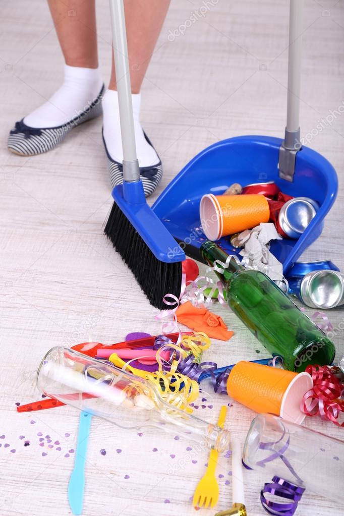 Woman cleaning  floor