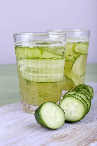 Glasses of cucumber cocktail — Stock Photo, Image