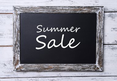 Yaz satış kara tahta, yazılmış yakın çekim