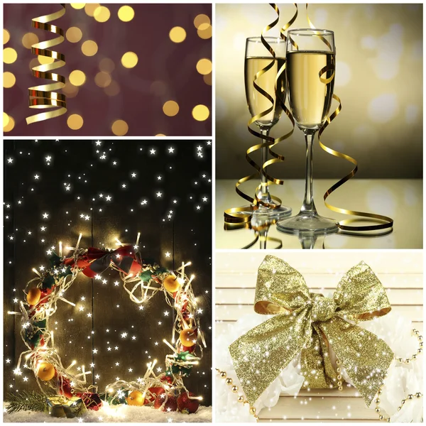 Christmas collage with decorations — Stock Photo, Image