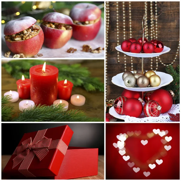 Collage de Navidad con decoraciones —  Fotos de Stock