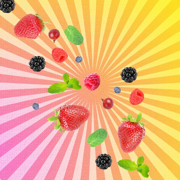 Falling berries on bright background — Stock Photo, Image