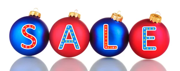 Beautiful blue and red Christmas balls — Stock Photo, Image
