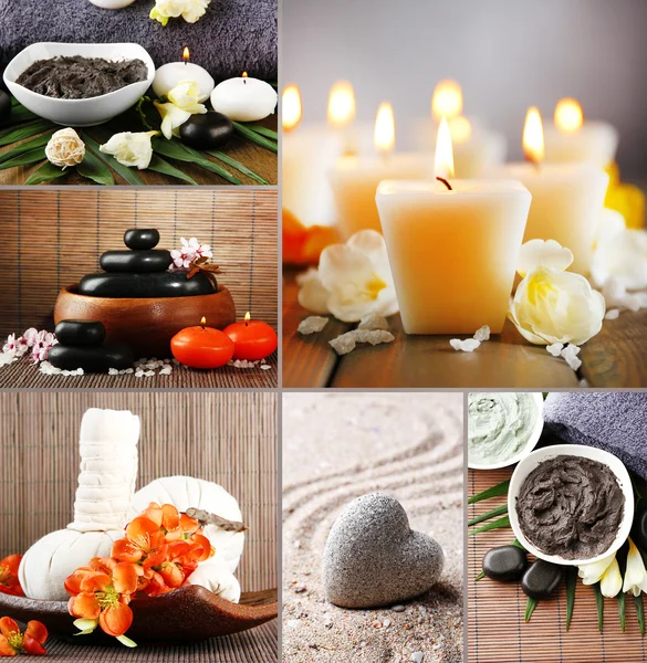 Collage terapia de spa — Foto de Stock