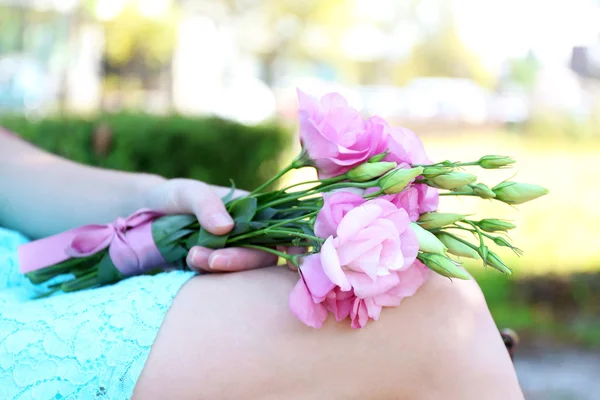 Beautiful bouquet of eustoma flowers — Stock Photo, Image