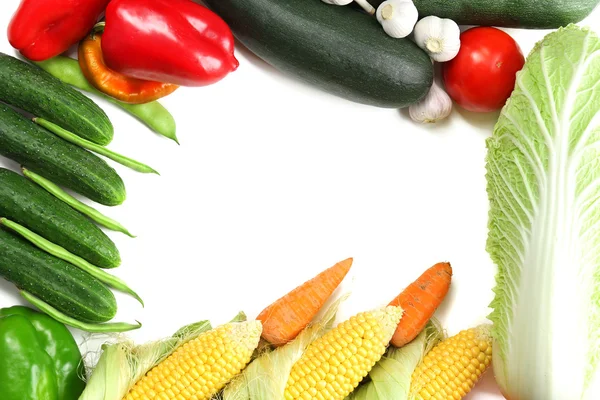 Frame van verse biologische groenten — Stockfoto