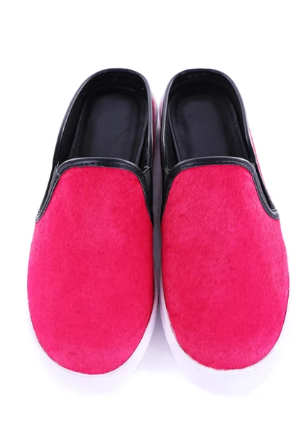Světle růžové boty, izolované na bílém — Stock fotografie