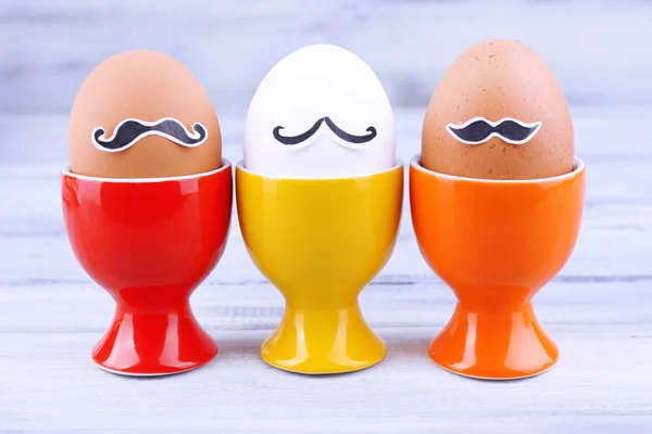 Eggs in egg cups — Stock Photo, Image