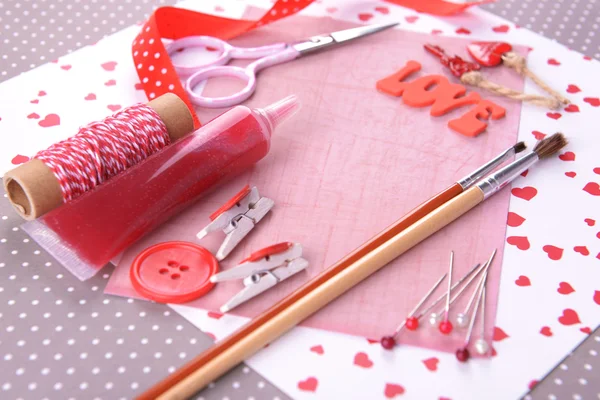 Scrapbooking craft materials — Stock Photo, Image