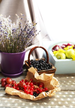 meyveler ve çiçekler ile natürmort