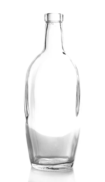 Empty glass bottle isolated on white — Stock Photo, Image