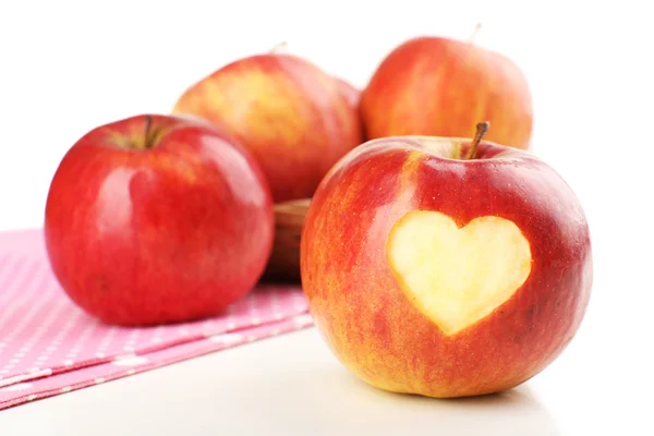 Apfel mit Herz — Stockfoto