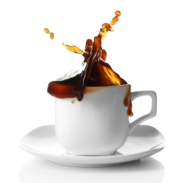 Koffie met spatten — Stockfoto