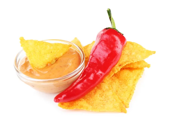 Tasty nachos in bowl — Stock Photo, Image