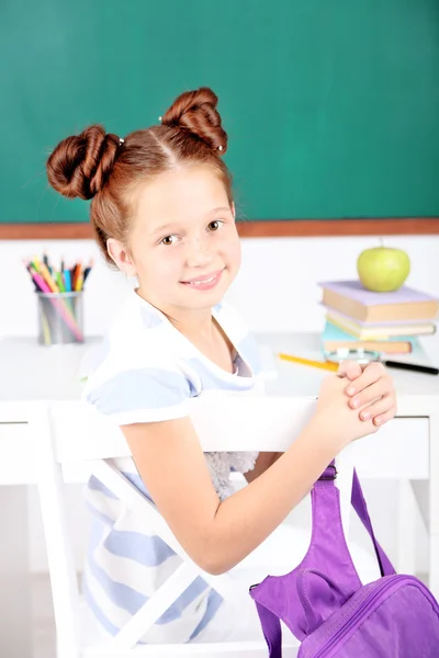 Cute girl at workplace — Stock Photo, Image