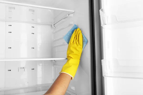 Hand washing refrigerator Stock Image