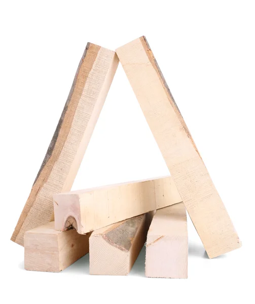 Hoge kwaliteit brandhout geïsoleerd op wit — Stockfoto