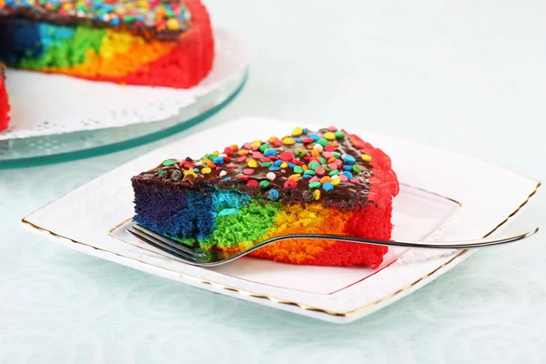 おいしい虹のケーキ — ストック写真