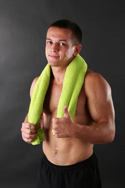 Handsome young muscular sportsman — Stock Photo, Image