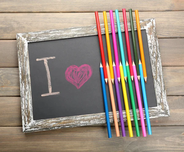 I love drawing written on chalkboard, close-up — Stock Photo, Image