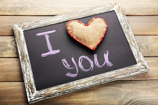 I love you on chalkboard — Stock Photo, Image