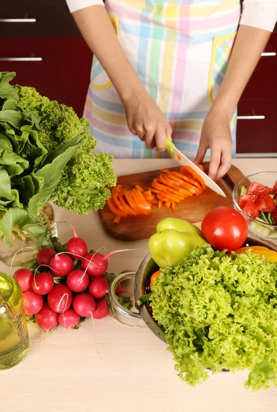 Cooking vegetable salad — Stock Photo, Image