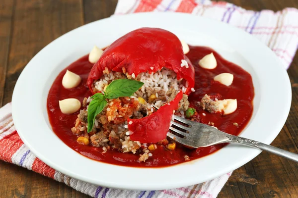 Pepper with tomato sauce — Stock Photo, Image